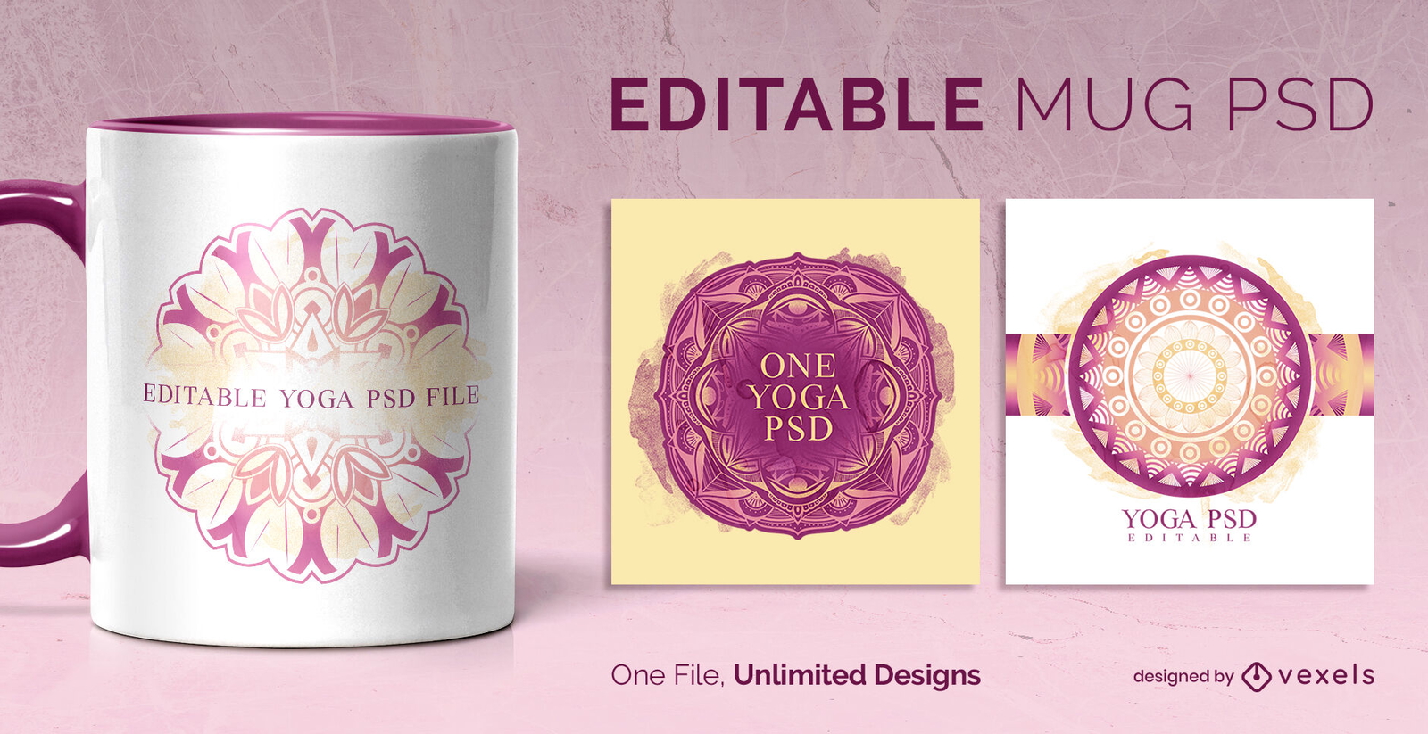 Plantilla de diseño de taza de mandala escalable