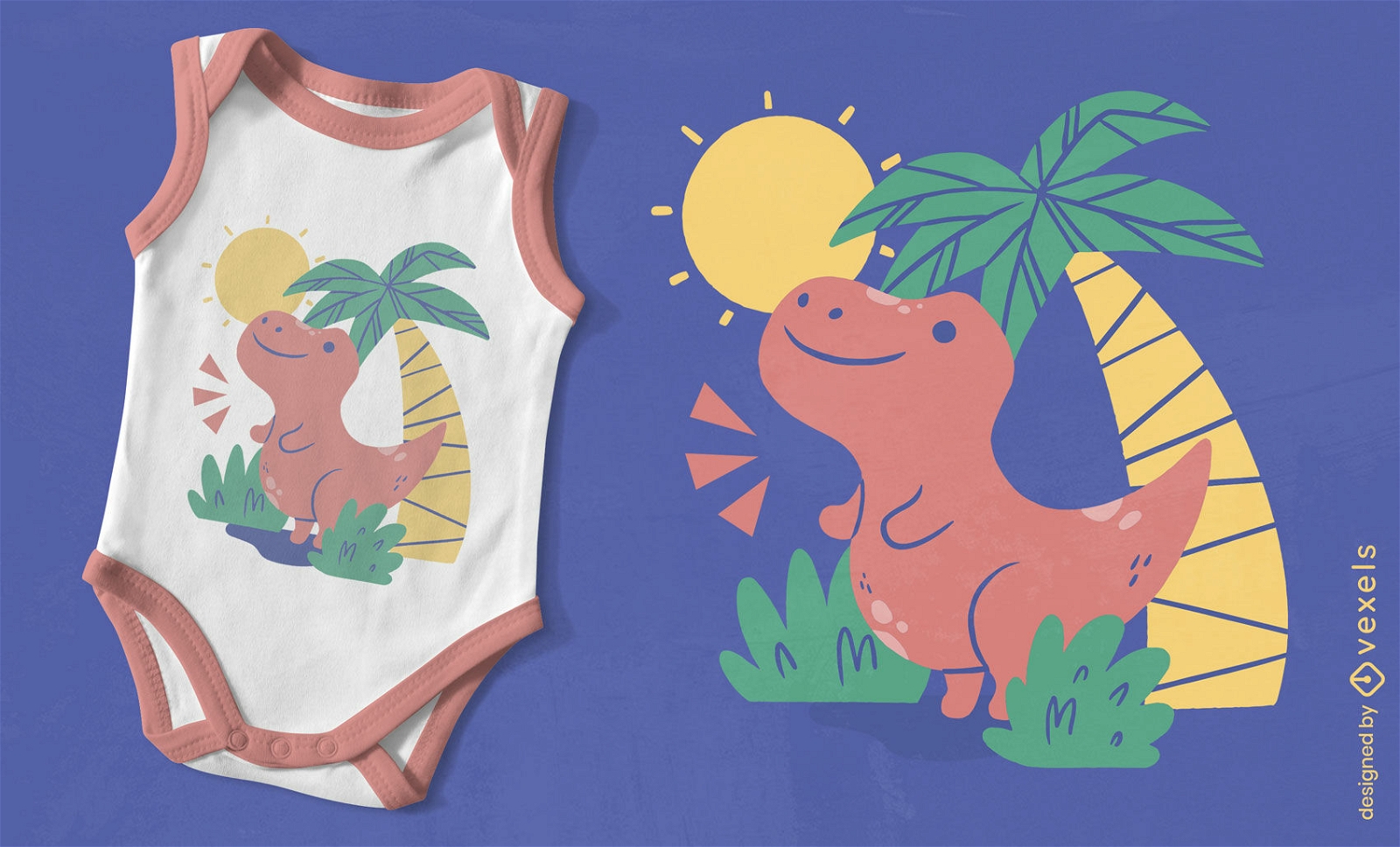 Design de camiseta animal dinossauro bebê fofo