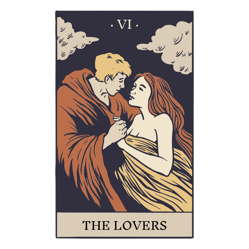Eye-catching Lovers tarot card PNG Design