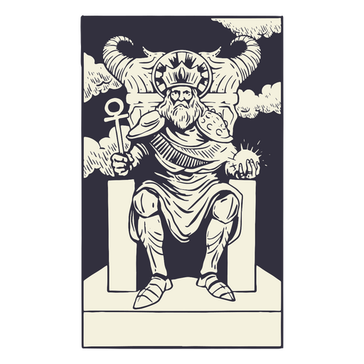 El diseño de la carta del tarot del emperador. Diseño PNG