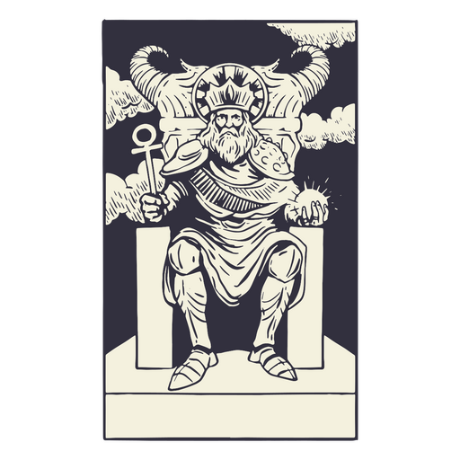 O design do cartão de tarô do imperador Desenho PNG