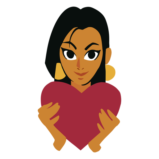 mujer joven, tenencia, un, forma corazón, tarjeta Diseño PNG