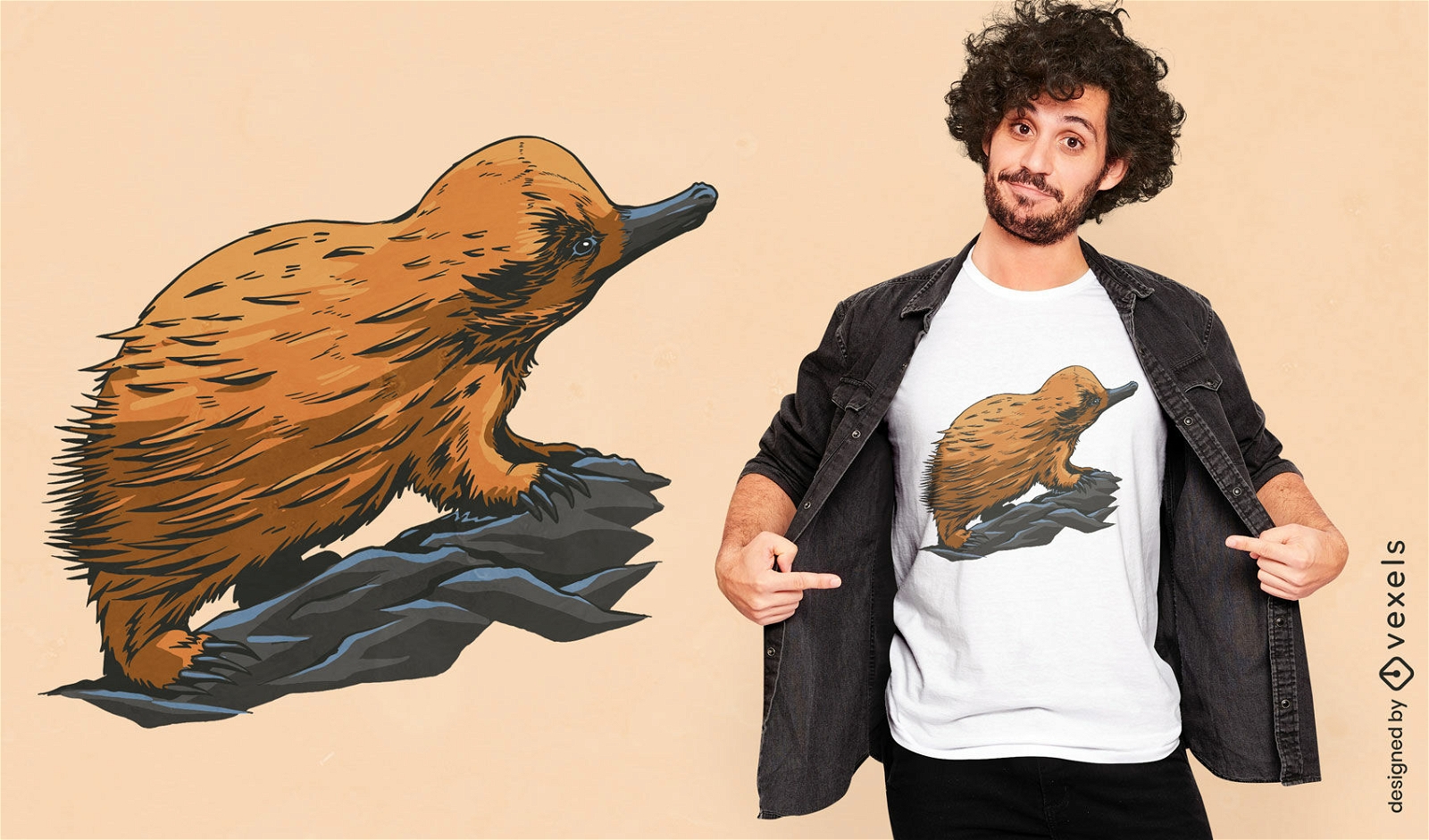 Platypus Tier realistisches T-Shirt-Design