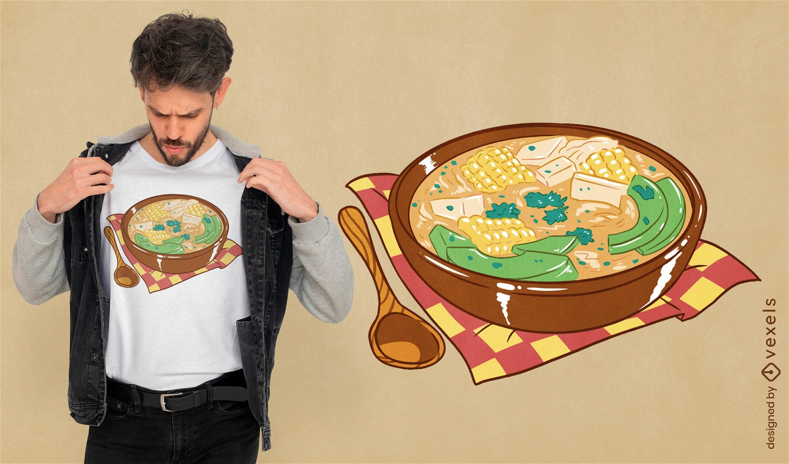 Design de camiseta de comida colombiana tradicional