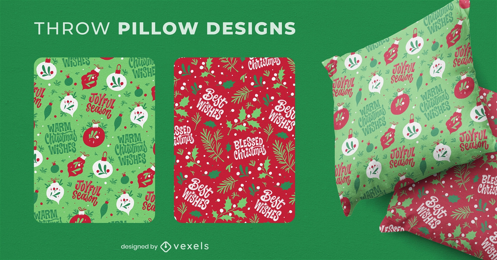 Traditional Christmas patterns throw pillow designs