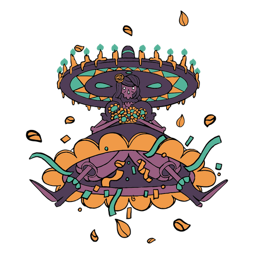 Obra de arte para conmemorar tradiciones mexicanas del Día de Muertos Diseño PNG