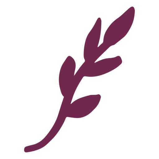 Doodle de hojas moradas Diseño PNG