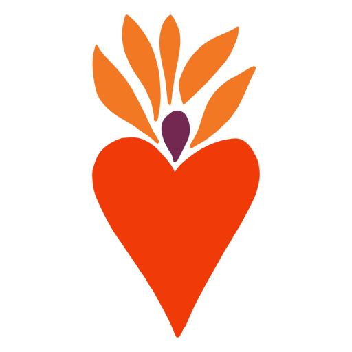 Herz mit Blättern darin PNG-Design