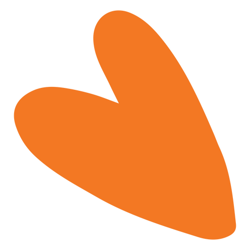 Orangefarbenes Herz-Symbol-Doodle PNG-Design
