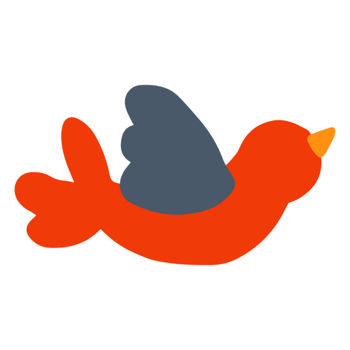 Red bird flying PNG Design