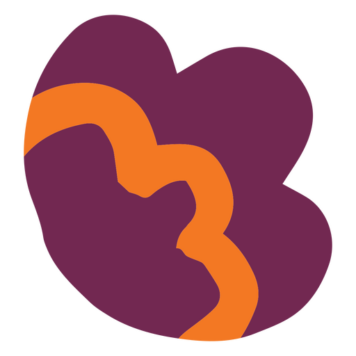 Icono de flor morada y naranja Diseño PNG