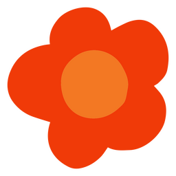 Rote Blume im organischen abstrakten Stil PNG-Design