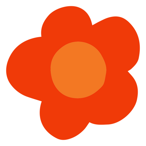 Flor vermelha em estilo abstrato orgânico Desenho PNG