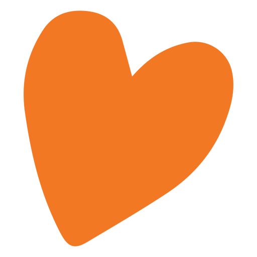 Orange heart icon PNG Design