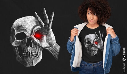Skeleton with glowing eye t-shirt design