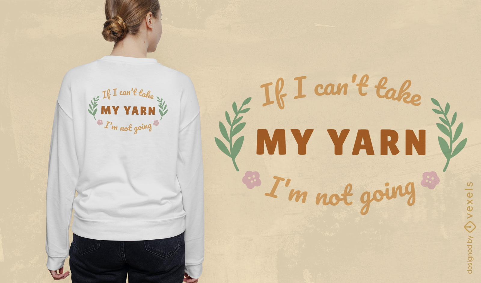 Yarn knitting quote t-shirt design