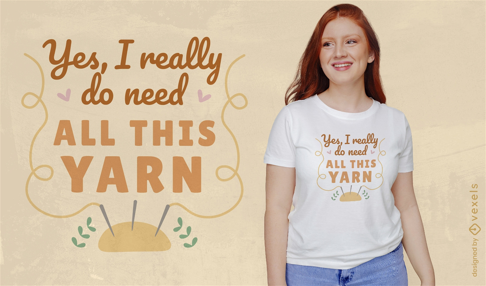 Yarn quote knitting t-shirt design