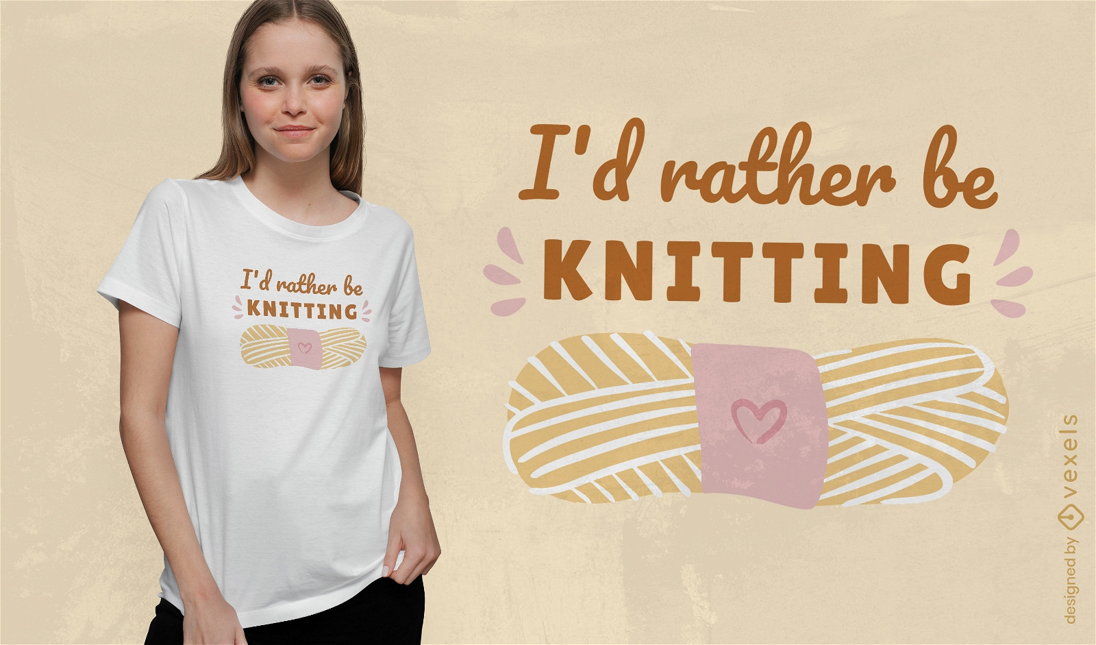 Tricotar fios e citar design de t-shirt