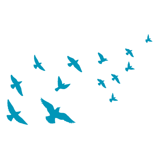 Vinilo decorativo pájaros voladores Diseño PNG