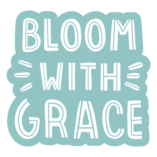 Bloom con letras de gracia Diseño PNG