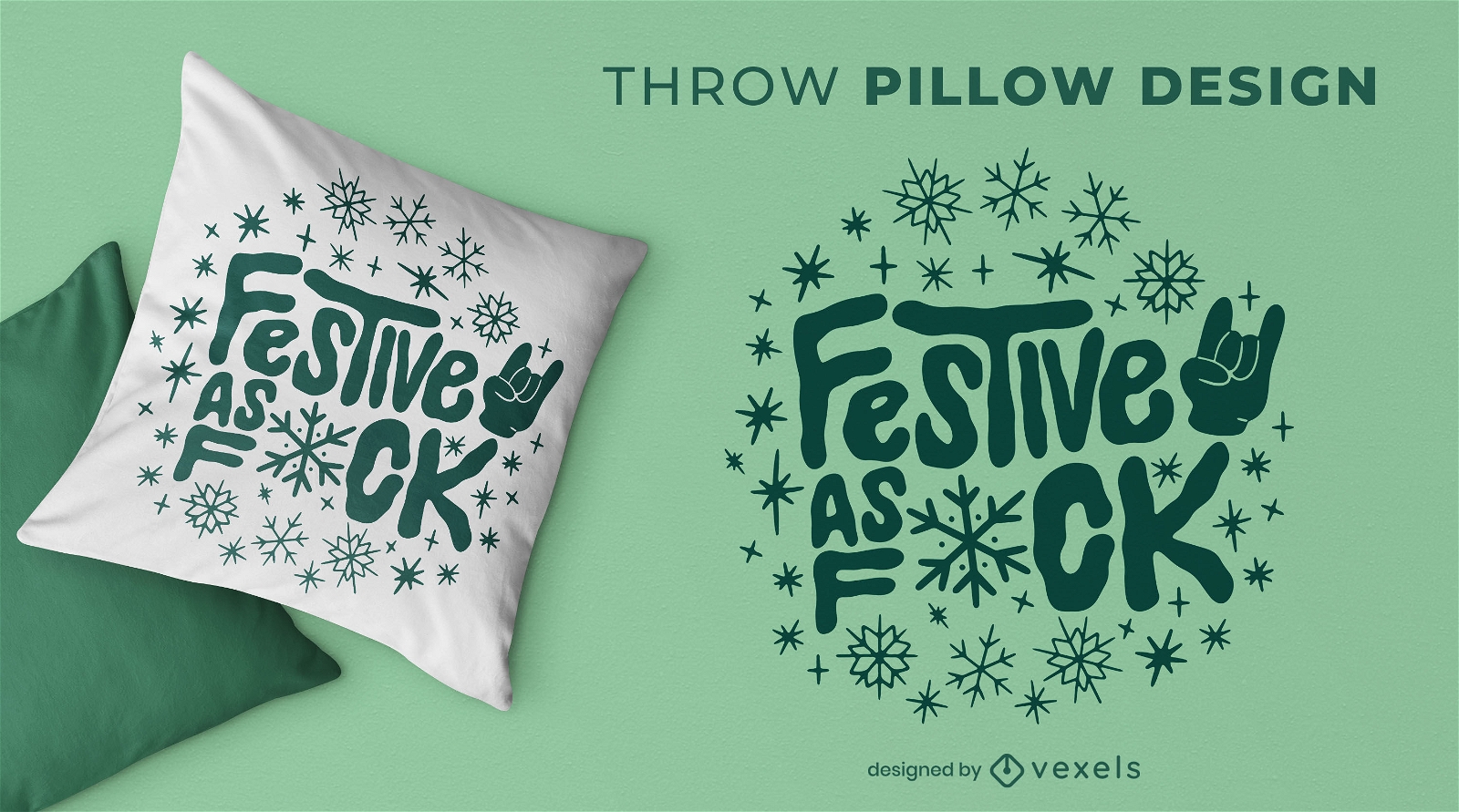 Festive christmas holiday throw pillow design