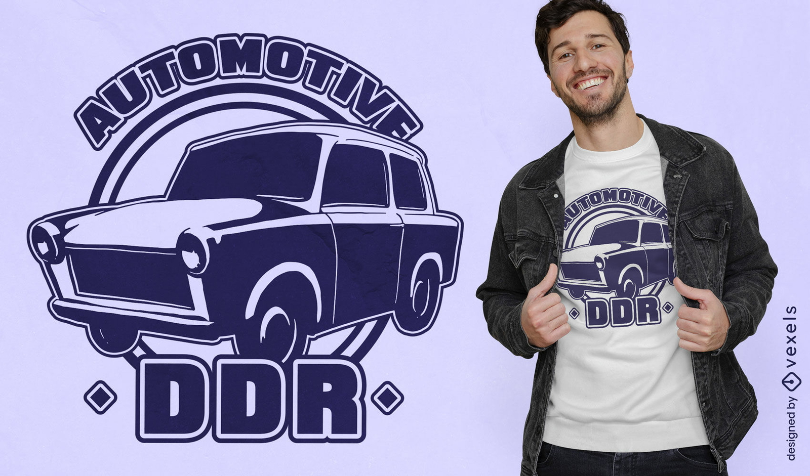 Kontrastreiches T-Shirt-Design für Oldtimer