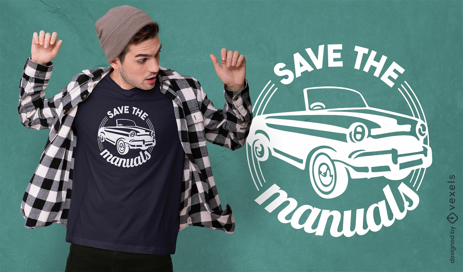 Salve o design da camiseta dos carros manuais