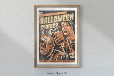 Vintage slasher horror movie poster design