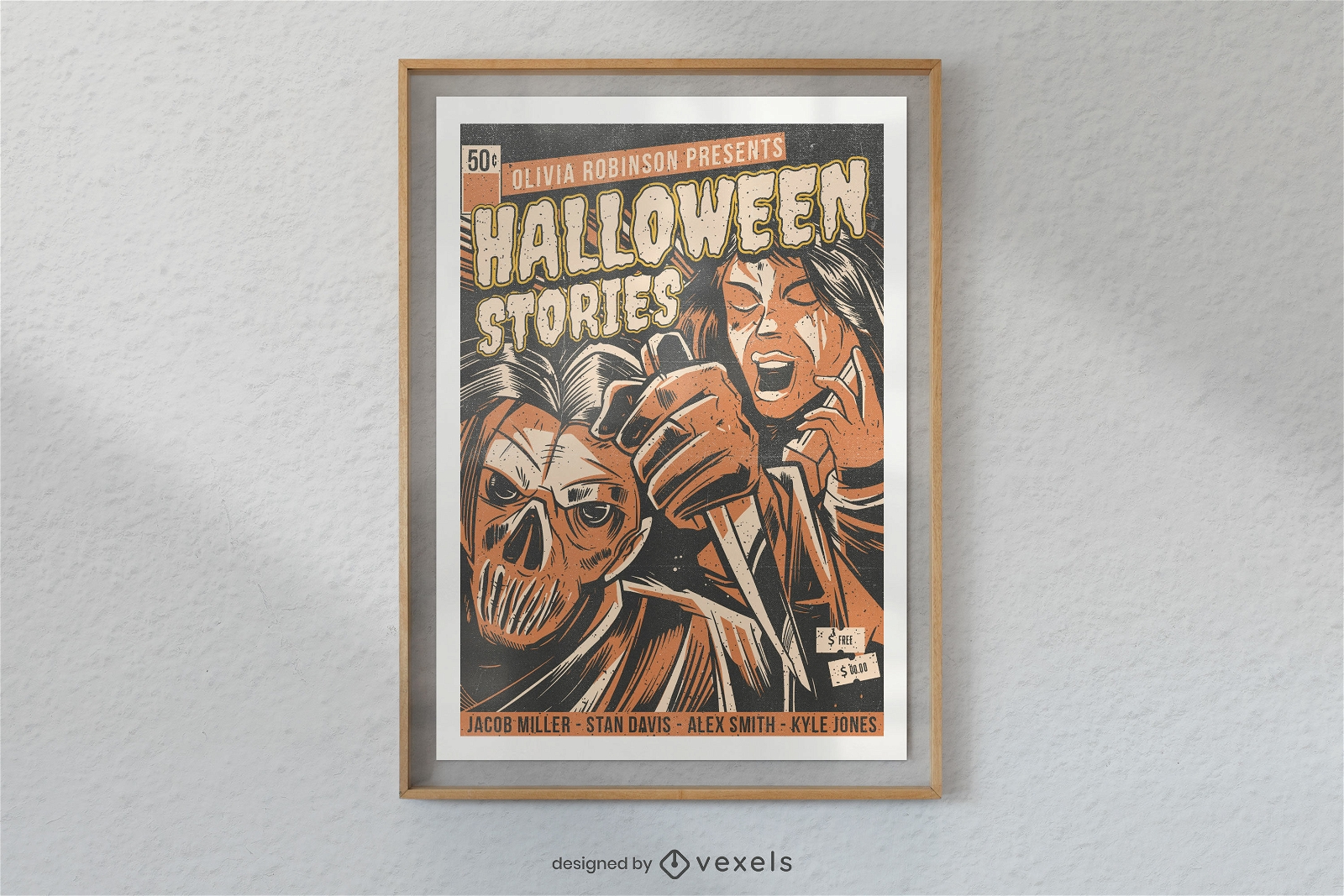 Design de cartaz de filme de terror slasher vintage