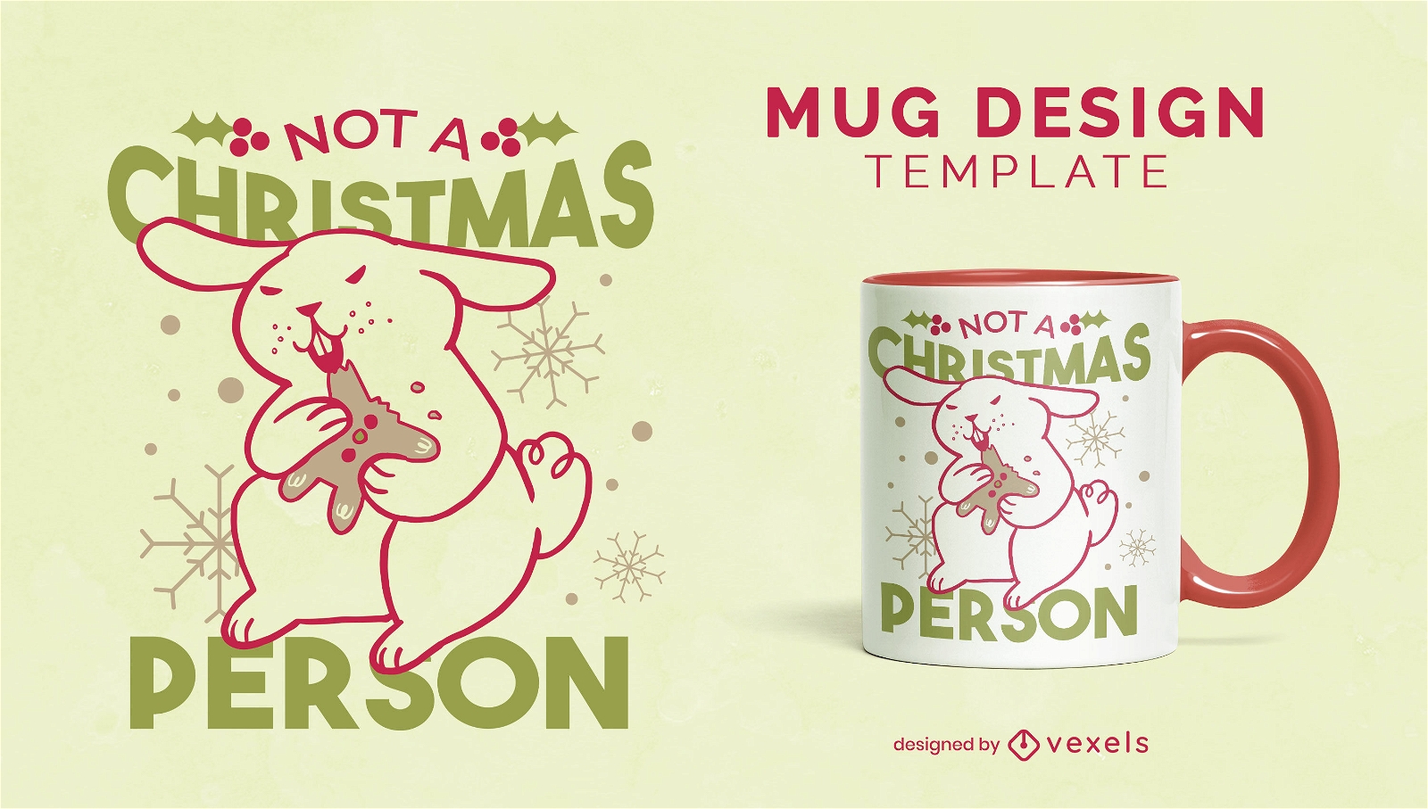 Anti christmas rabbit holiday mug design