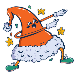 Dibujos animados retro de sombrero de Navidad Diseño PNG