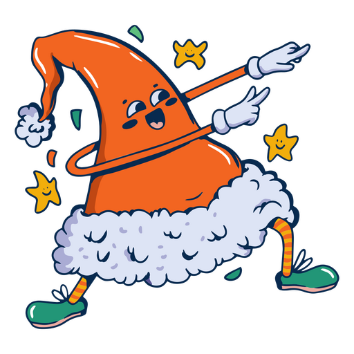 Weihnachtsmütze Retro-Cartoon PNG-Design