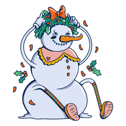Schneemann Retro-Cartoon PNG-Design