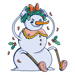 Snowman retro cartoon PNG Design Transparent PNG