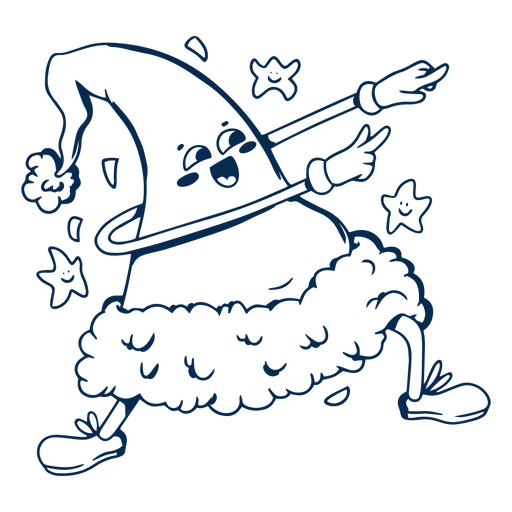Christmas hat stroke character PNG Design