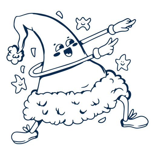 Weihnachtsmütze Strichfigur PNG-Design