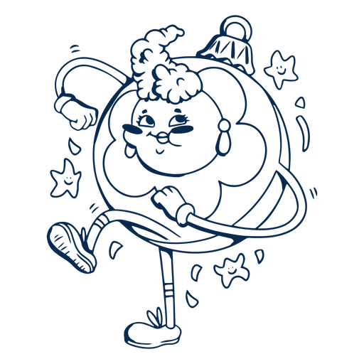 Christmas ornament stroke character PNG Design