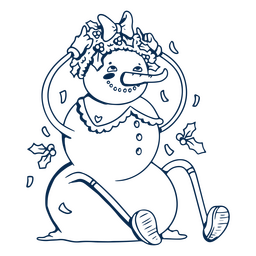 Schneemann Strichfigur PNG-Design