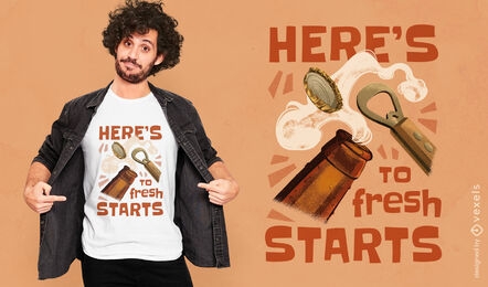 Design de camiseta de garrafa de cerveja Freshstarts
