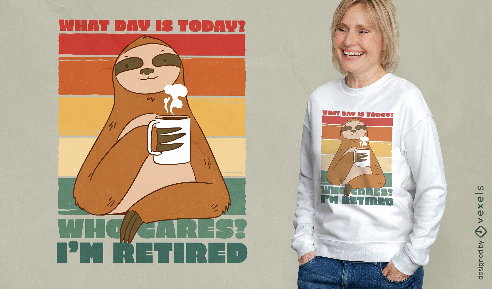 Retired quote sloth t-shirt design