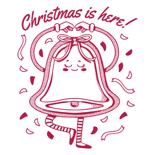 Nette Glocke, die Weihnachten ankündigt PNG-Design