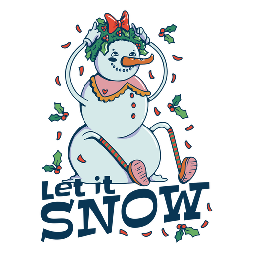 Christmas snowman lettering PNG Design