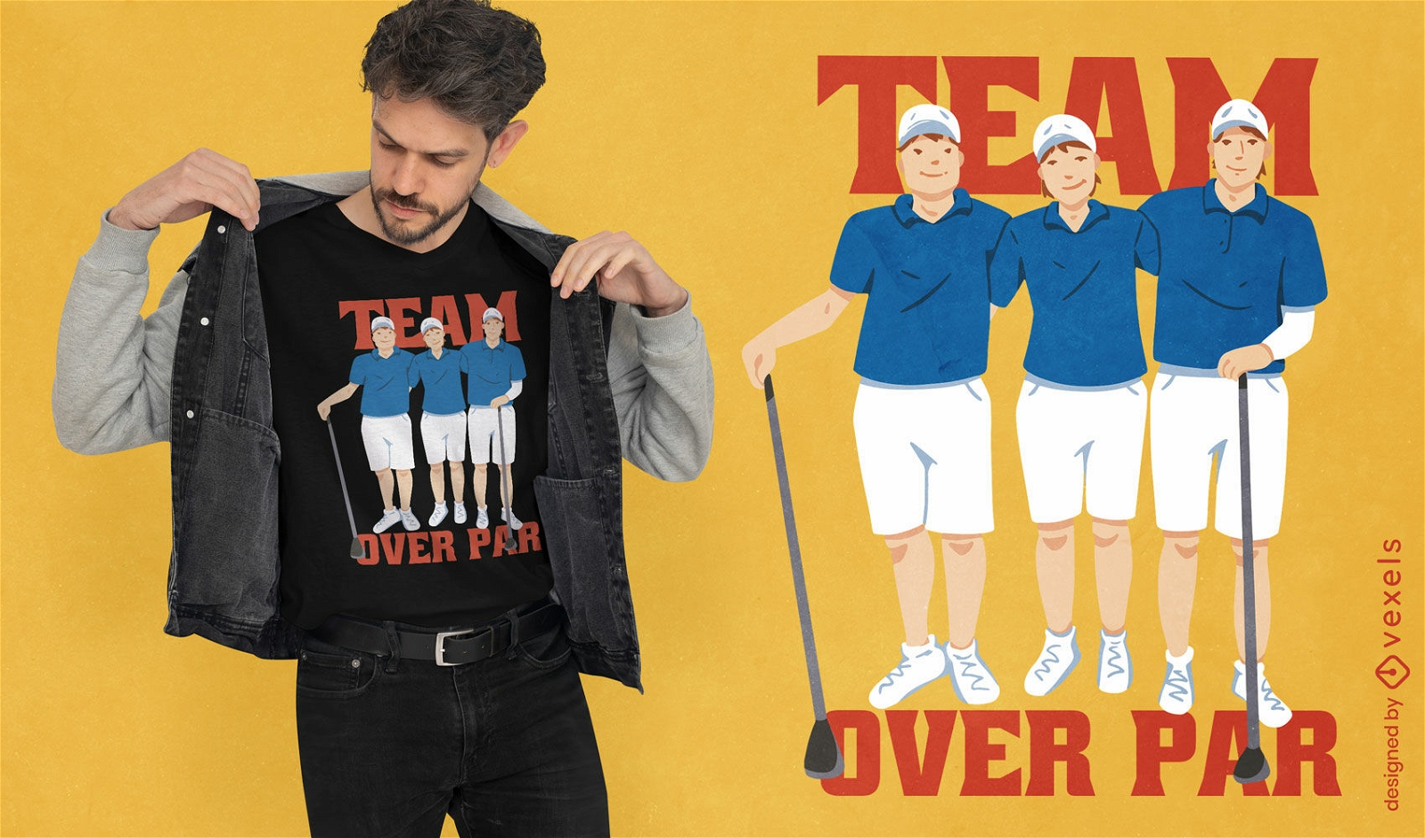 Golf ball sport team t-shirt design