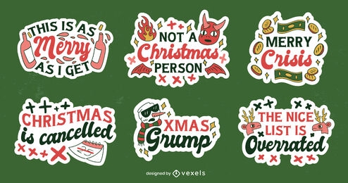 Set de pegatinas anti citas navideñas