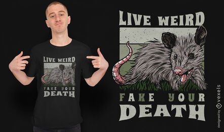 Opossum-Illustrations-T-Shirt Design des wilden Tieres