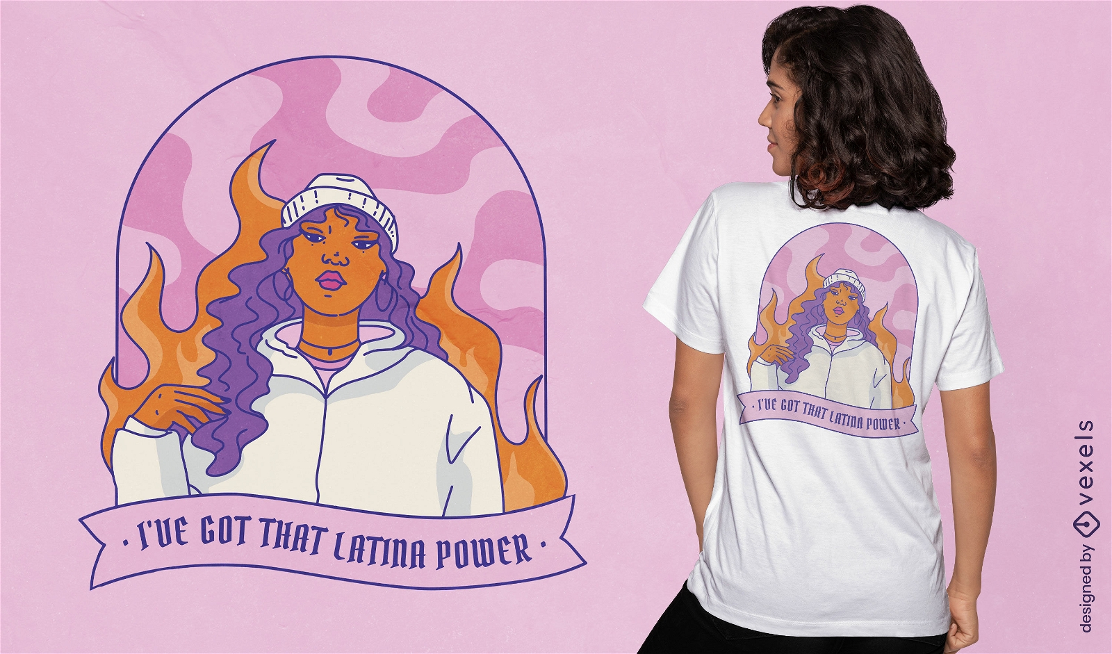 Diseño de camiseta de mujer feminista latina.