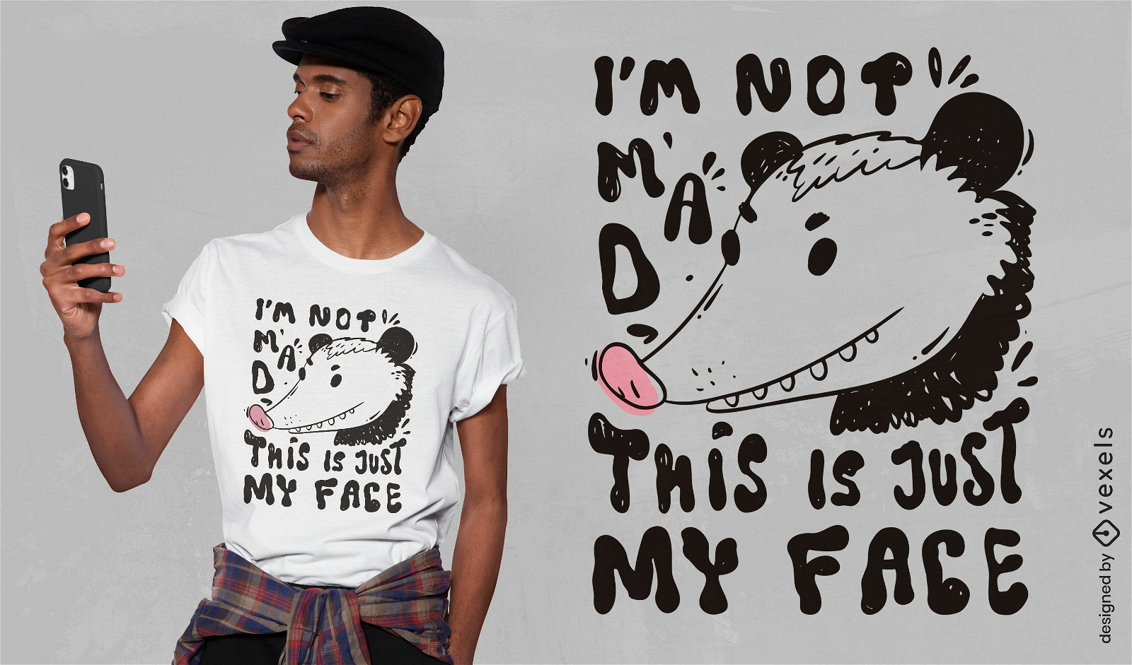 Diseño divertido de camiseta de animal de zarigüeya