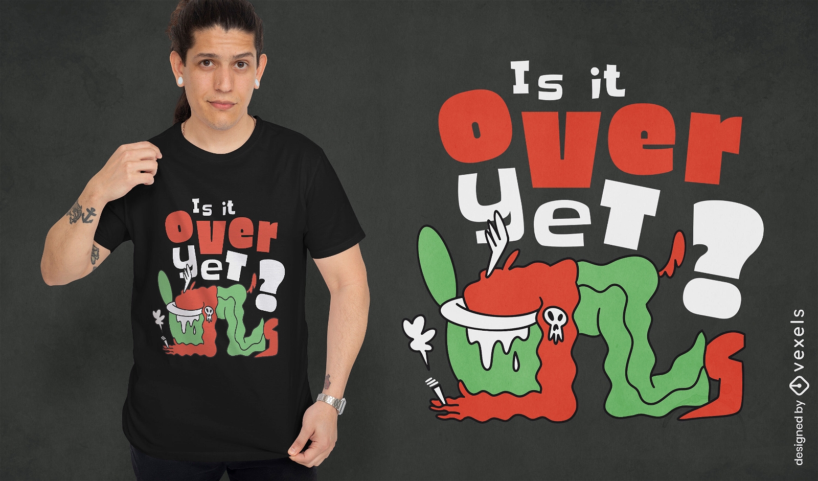 Ist es vorbei Anti-Weihnachts-T-Shirt-Design