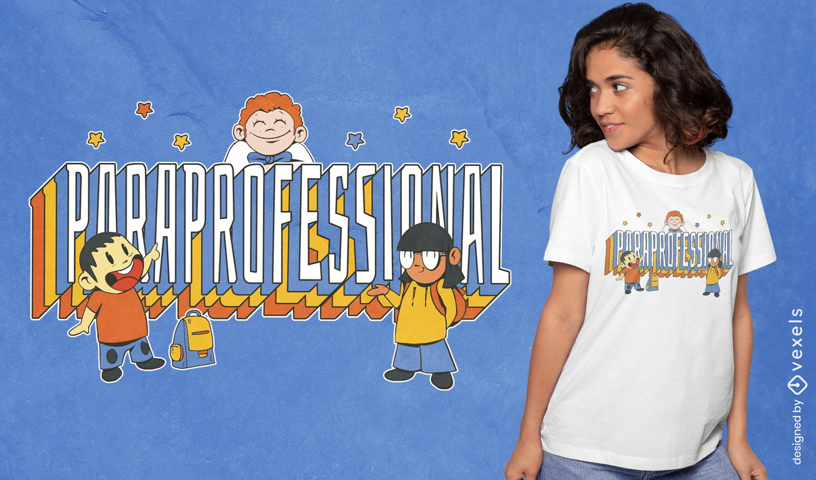 Design de camiseta de desenho animado para crianças felizes