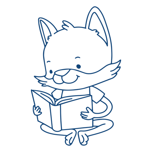 Cute fox reading a story PNG Design